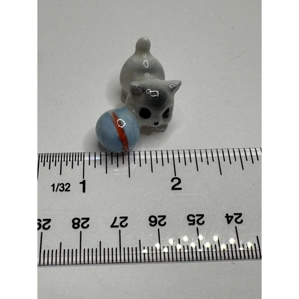 VTG 1960s Josef Miniature kitty cat figure playing with ball Figure